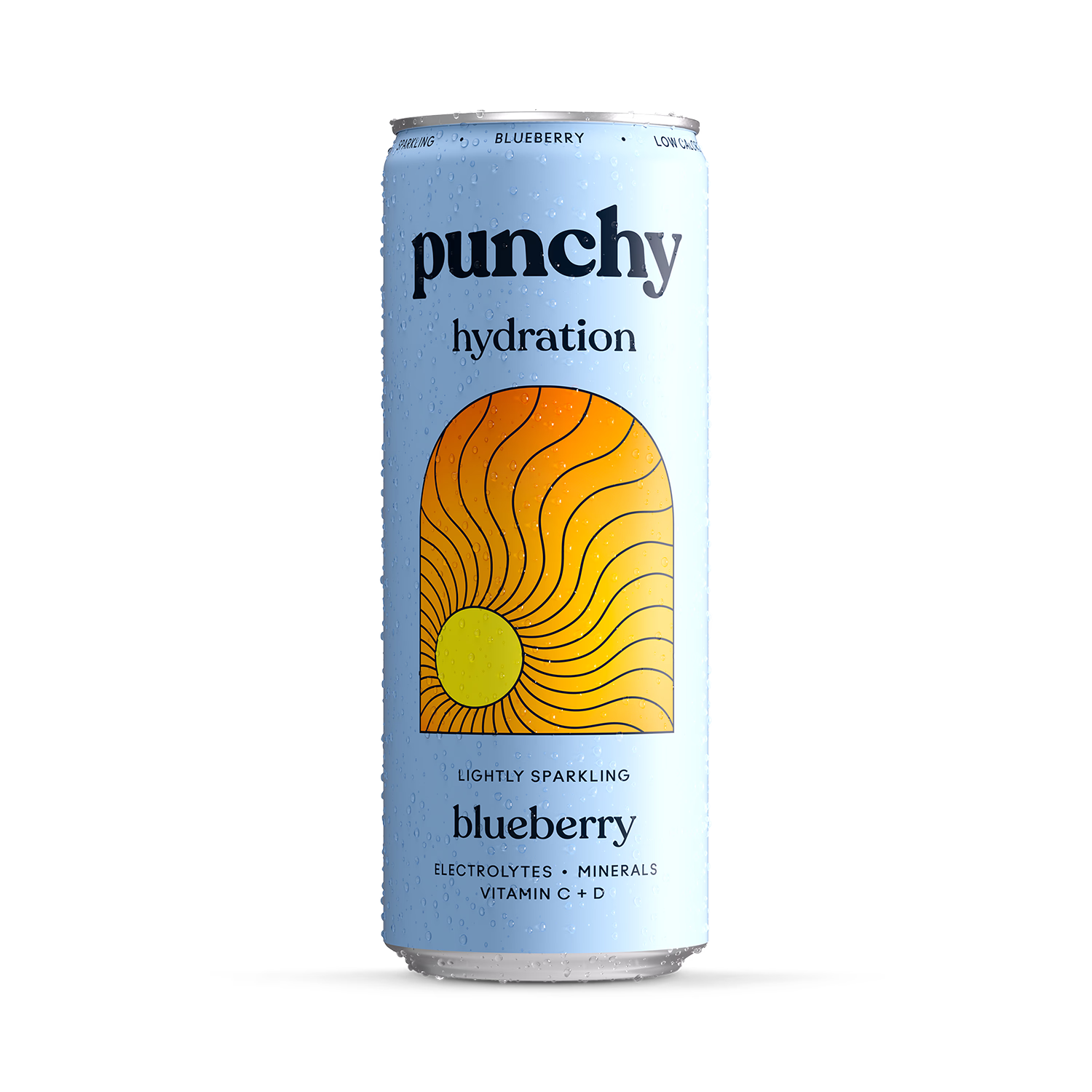 Punchy blueberry electrolyte sparkling vitamin drink 330ml, UK version