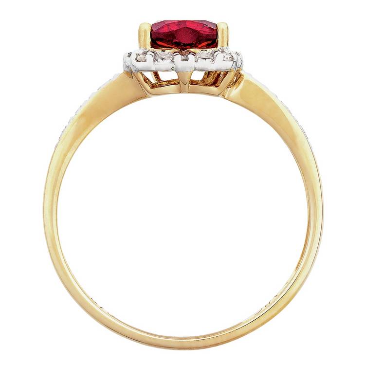 Revere heart-shaped diamond ruby ring, imported from the UK