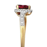 Revere heart-shaped diamond ruby ring, imported from the UK