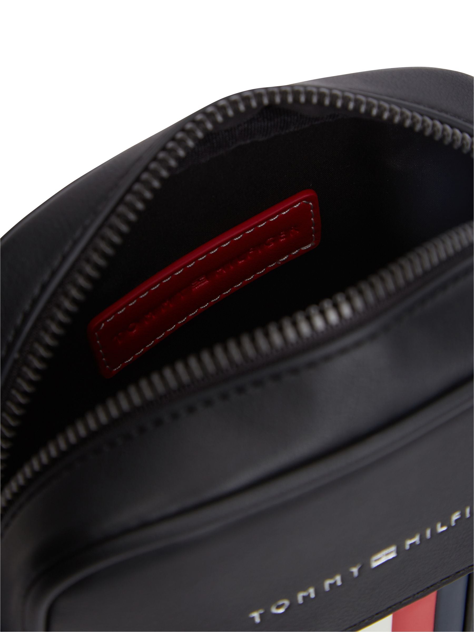 Tommy Hilfiger black signature tape reporter bag - British product