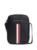 Tommy Hilfiger black signature tape reporter bag - British product