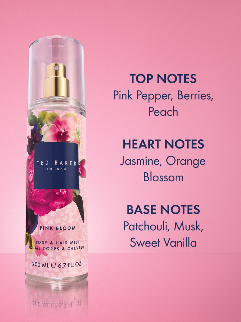 Ted Baker Pink Bloom body hair mist 200ml, imported from the UK