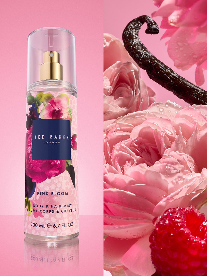 Ted Baker Pink Bloom body hair mist 200ml, imported from the UK