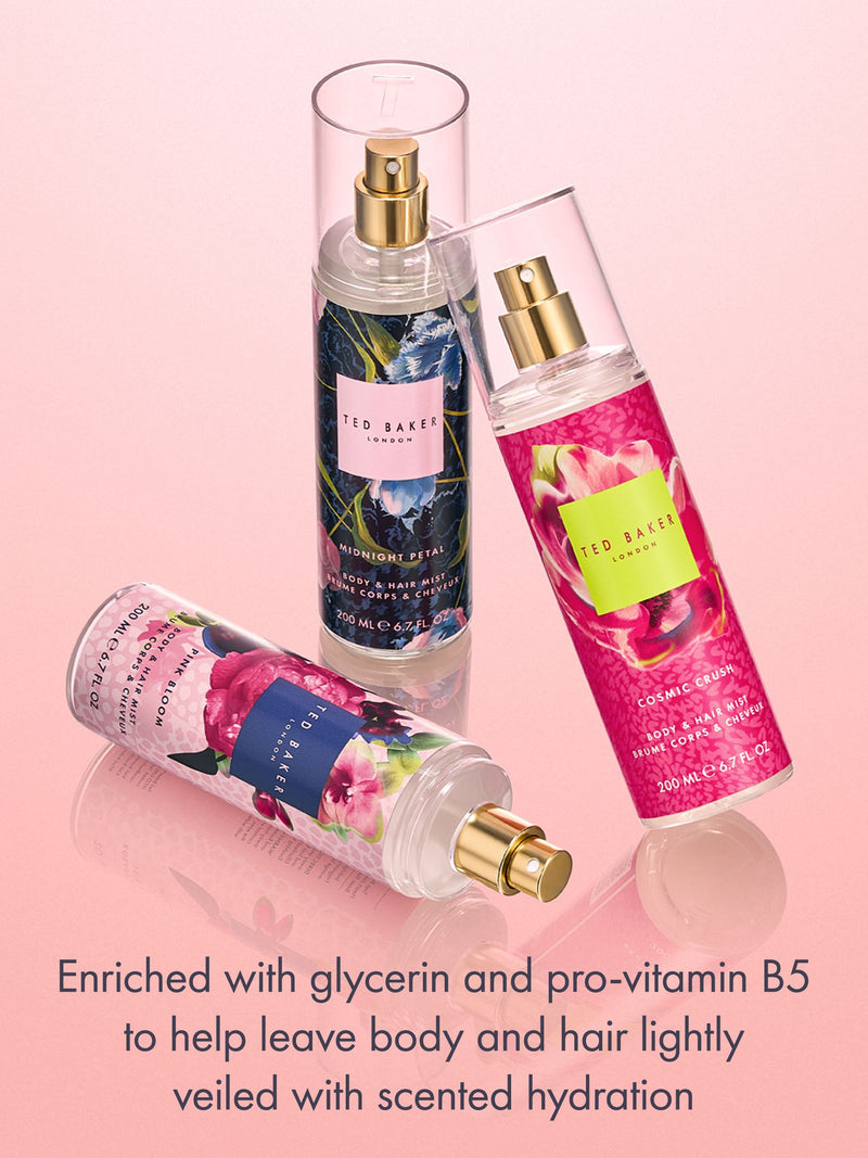 Ted Baker Pink Bloom body hair mist 200ml, imported from the UK