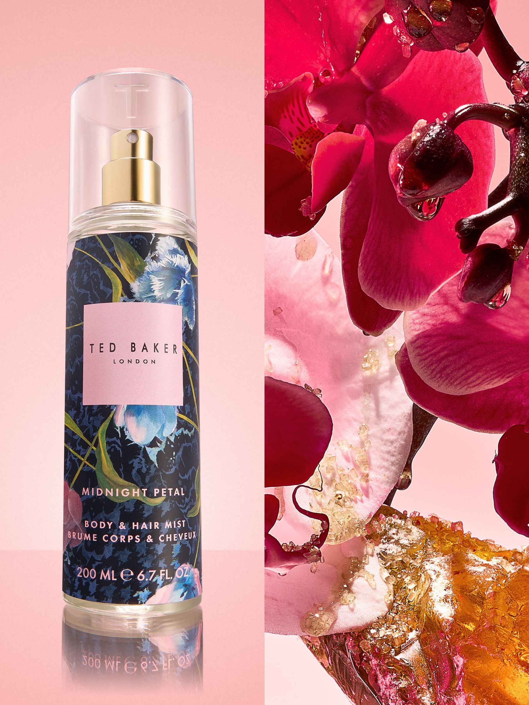 Ted Baker Midnight Petal body and hair mist 200ml, imported from the UK