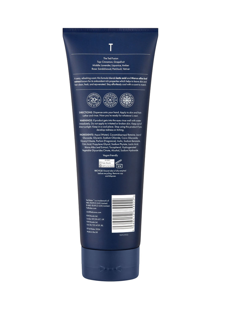 Ted Baker Electric Hair & Body Wash 250ml, imported from the UK