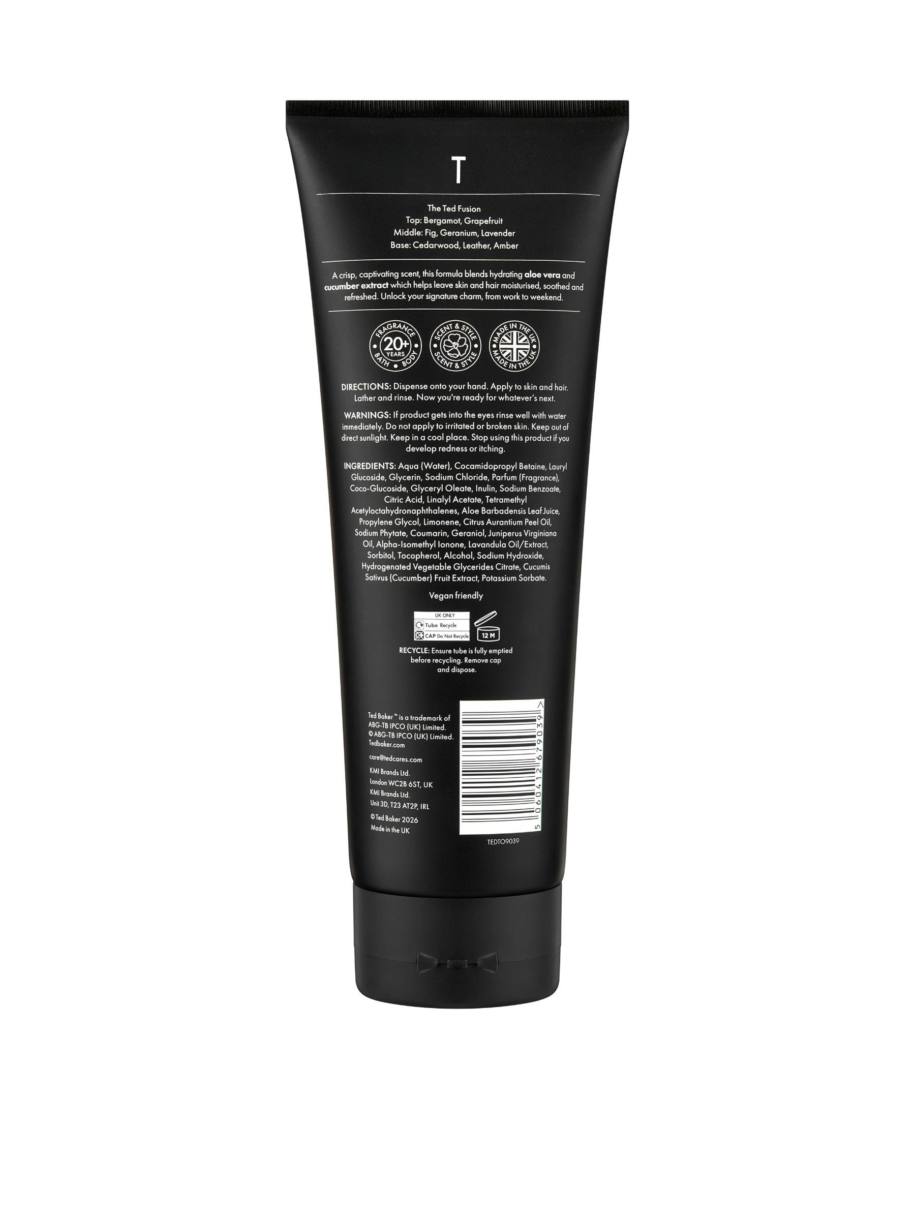 Ted Baker Graphite hair and body wash 250ml - British product