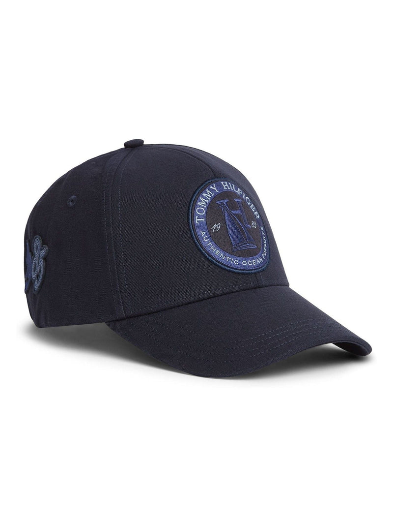 Tommy Hilfiger blue logo patch six-panel baseball cap, imported from the UK