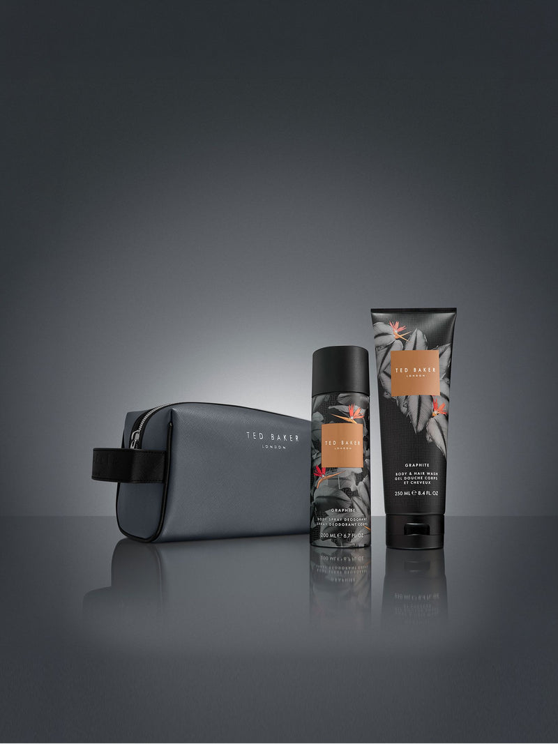Ted Baker Fusion Graphite washbag gift set (British brand)