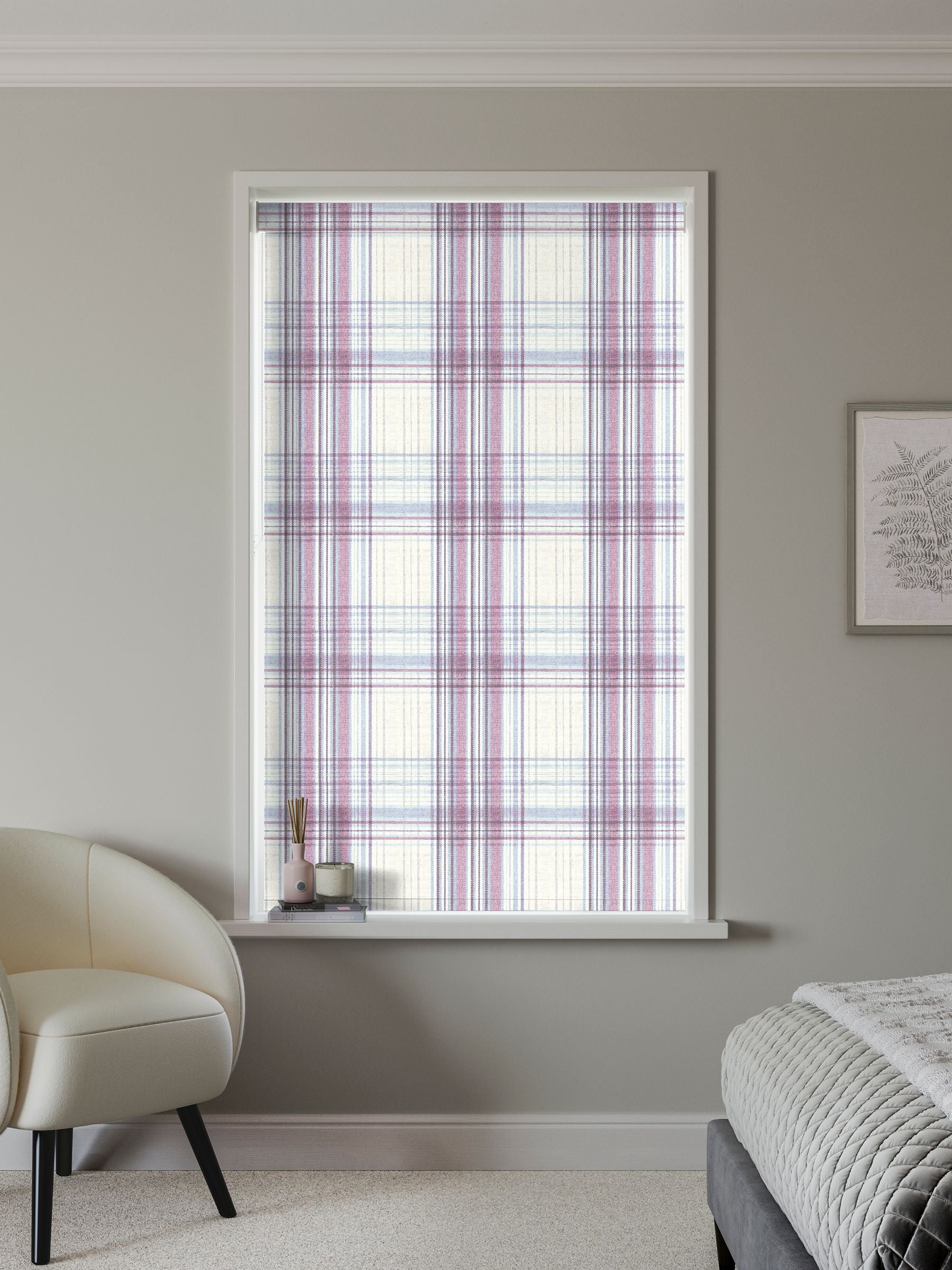 Next blackout roller blind Mulberry Purple Athena (British brand)