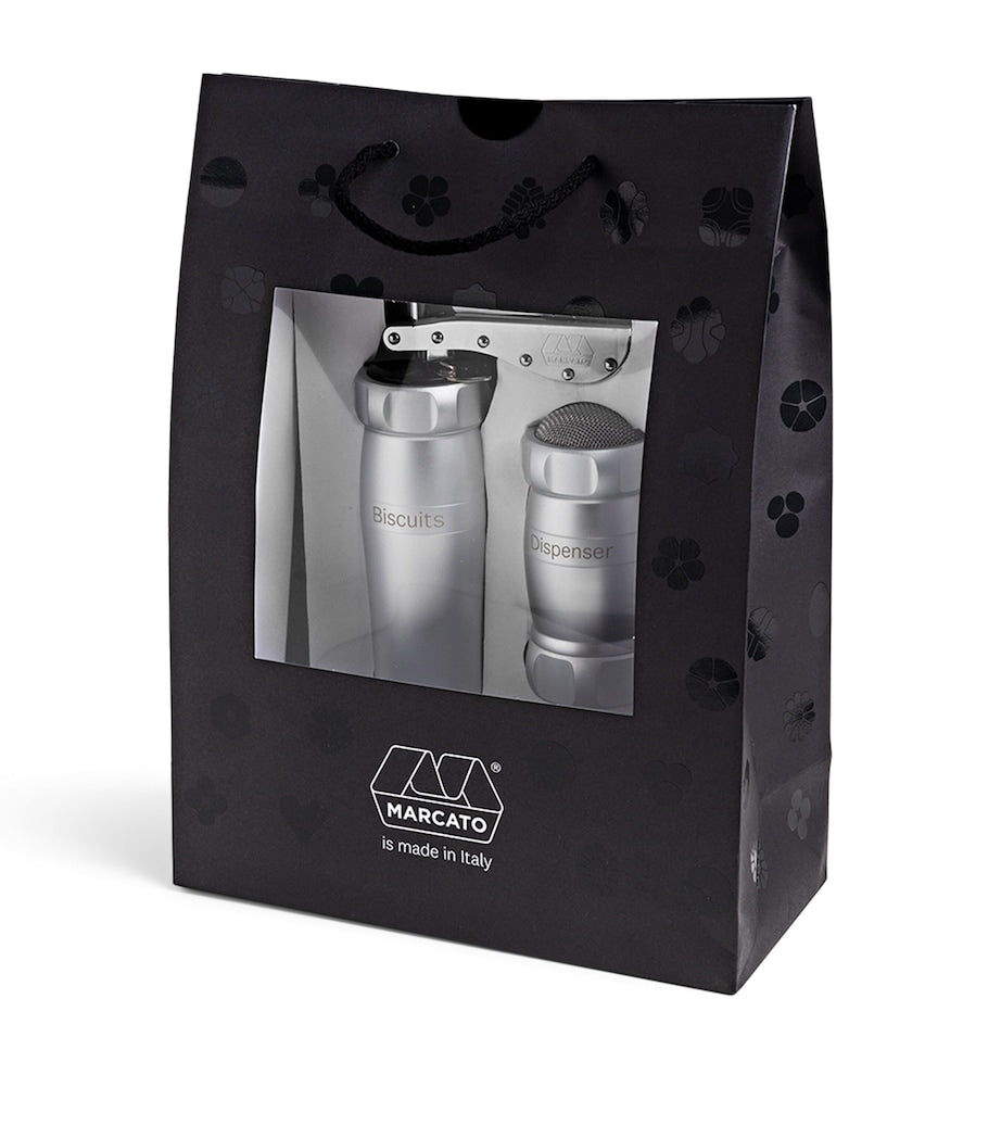 Marcato cookie press and dispenser set, imported from the UK