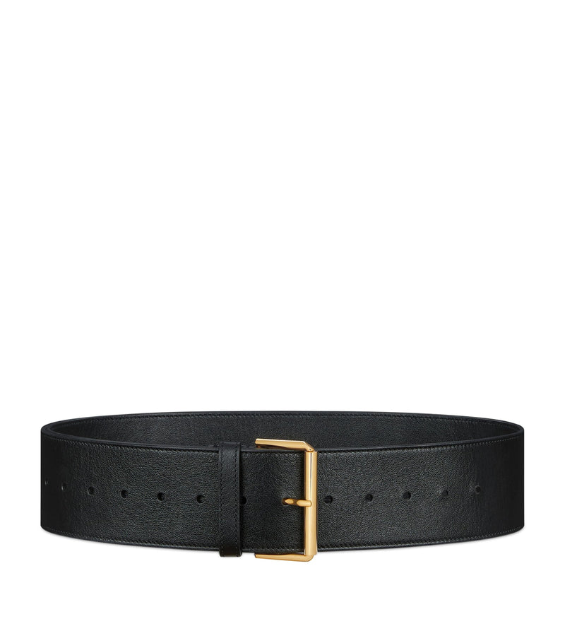 Givenchy Voyou leather belt with gold-tone buckle, UK version