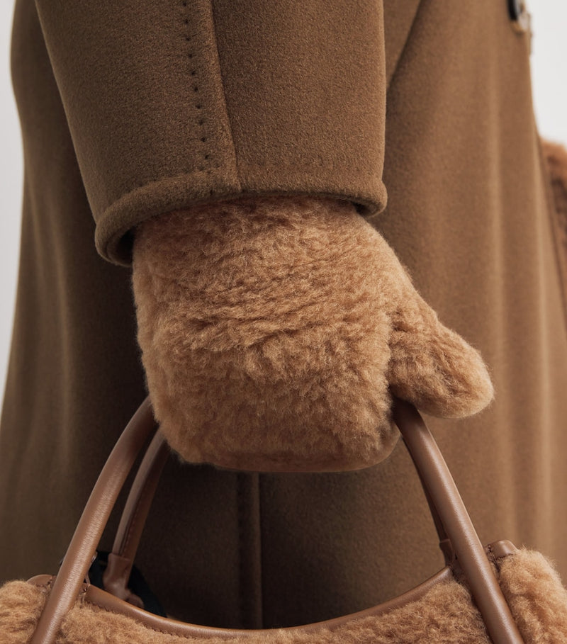 Max Mara camel-silk luxury gloves from Italy, UK version