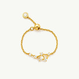 MUCHV gold Libra zodiac chain ring adjustable, UK version