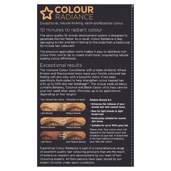 Superdrug Colour Radiance 8.0 Medium Blonde