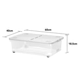 Wham storage boxes clear grey 32L with wheels, UK version