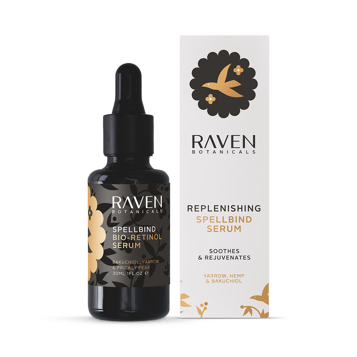 Raven Botanicals Spellbind Bio-Retinol serum 30ml, imported from the UK