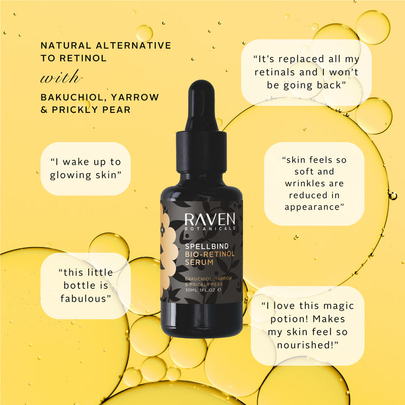 Raven Botanicals Spellbind Bio-Retinol serum 30ml, imported from the UK