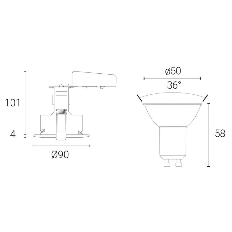 4lite WiZ connected downlight pack of 2 satin chrome - British product