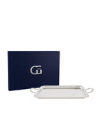 Greggio silver-plated tray with handles 41cm x 30cm - British product
