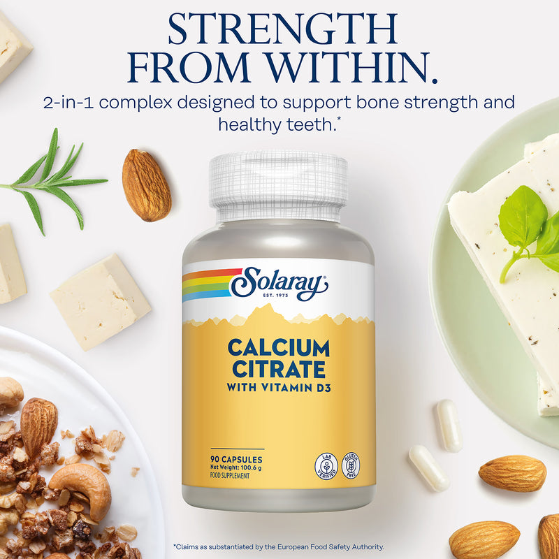 Solaray Calcium Citrate with Vitamin D 90 capsules (British brand)