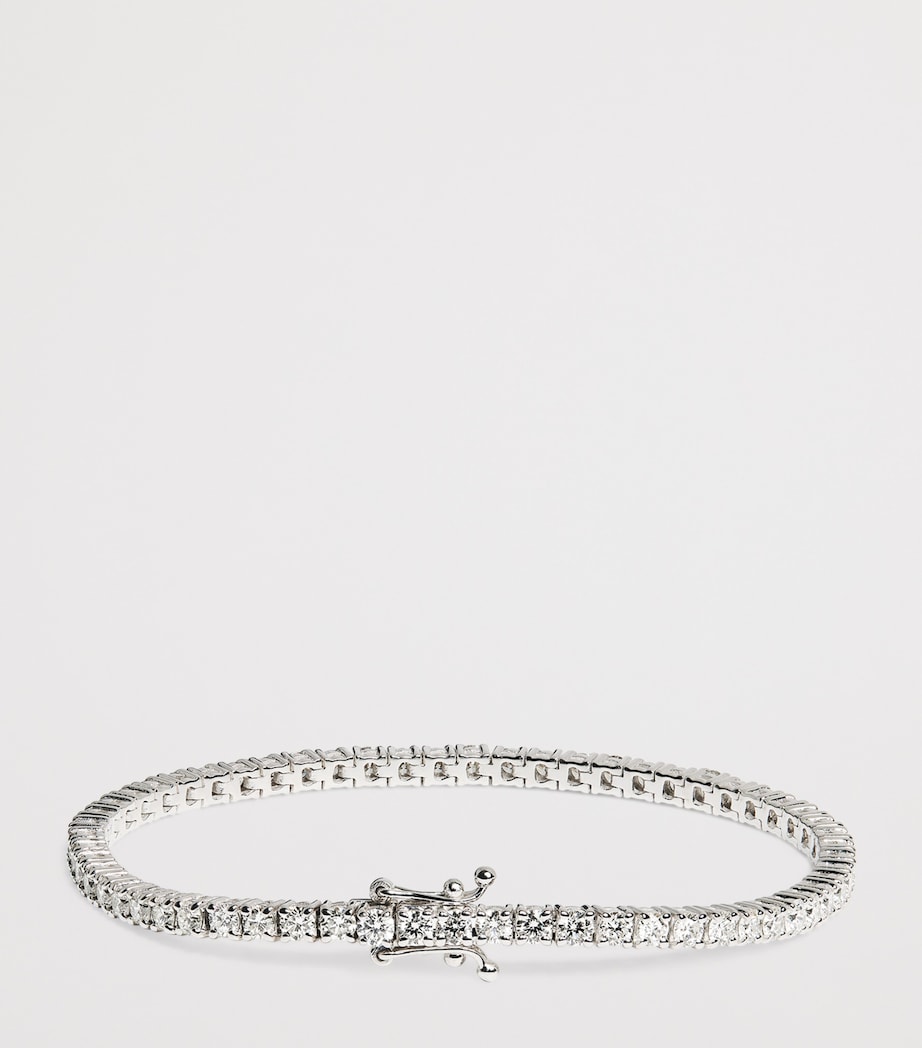 Harrods white gold diamond tennis bracelet 4.00ct - British product