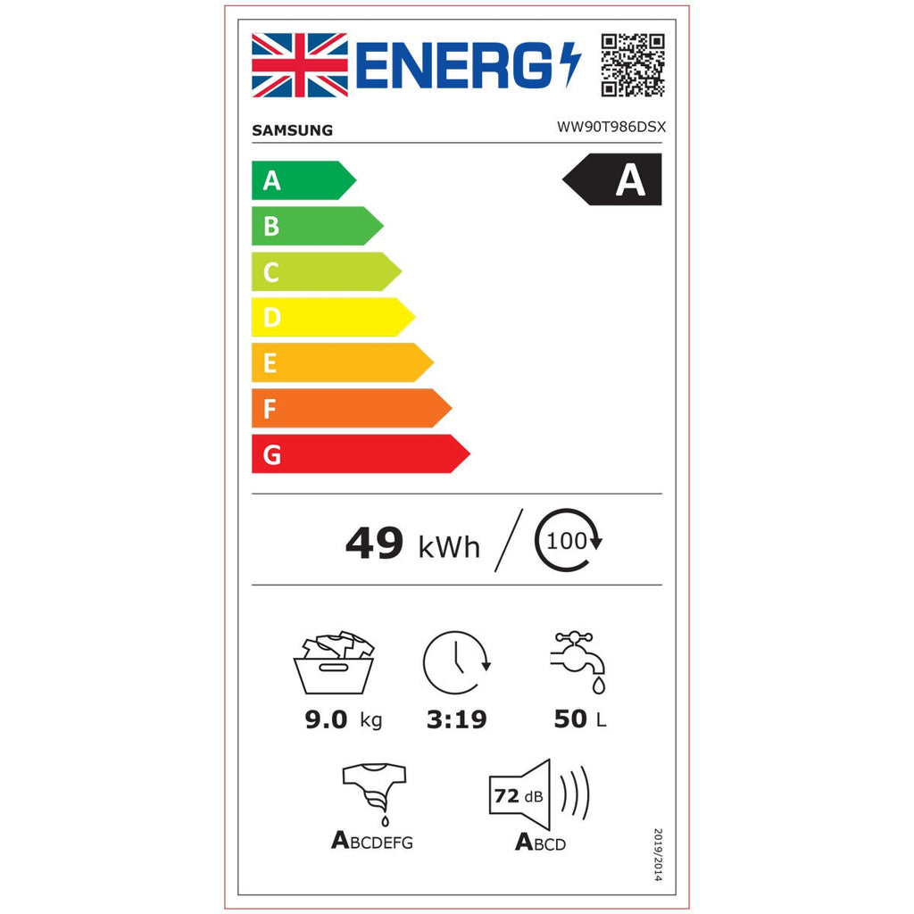 Samsung Series 9 QuickDrive™ WW90T986DSX/S1, 9kg, 1600rpm, Washing Machine, A Rated in Graphite