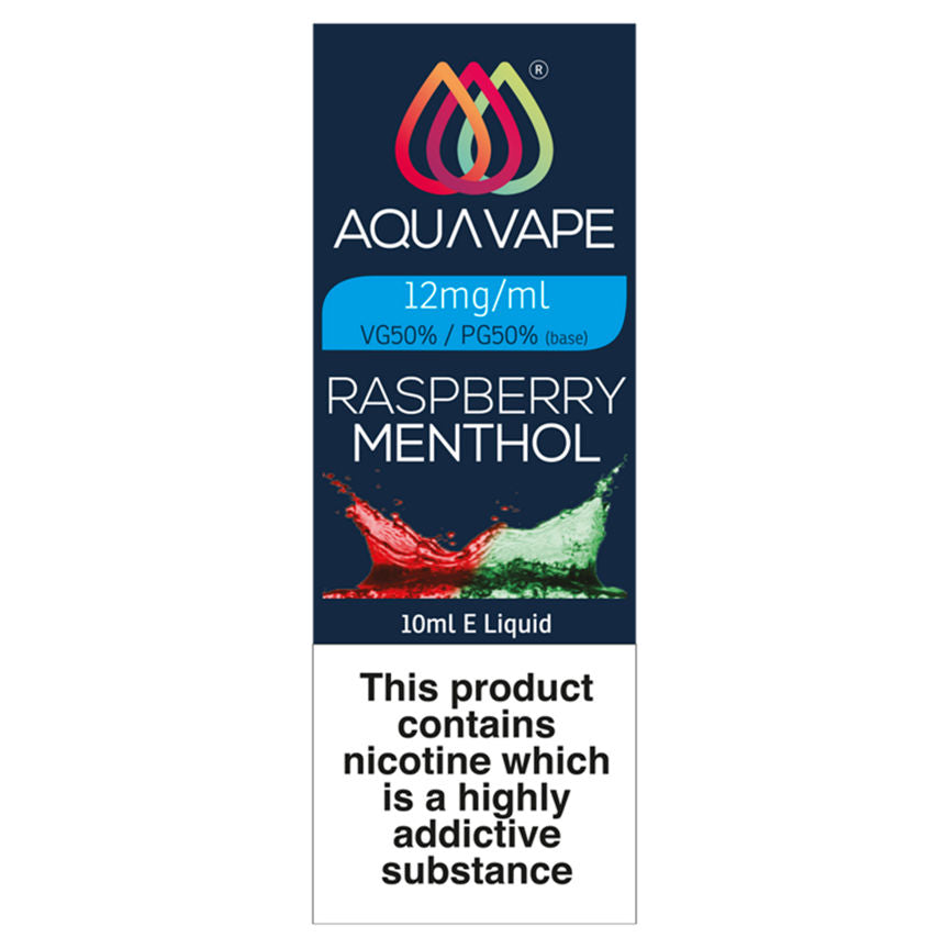 Aqua Vape Raspberry Menthol E-Liquid 12mg GOODS ASDA   