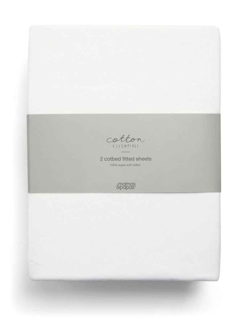 Mamas & Papas duckling cream cotbed fitted sheets 2-pack, imported from the UK