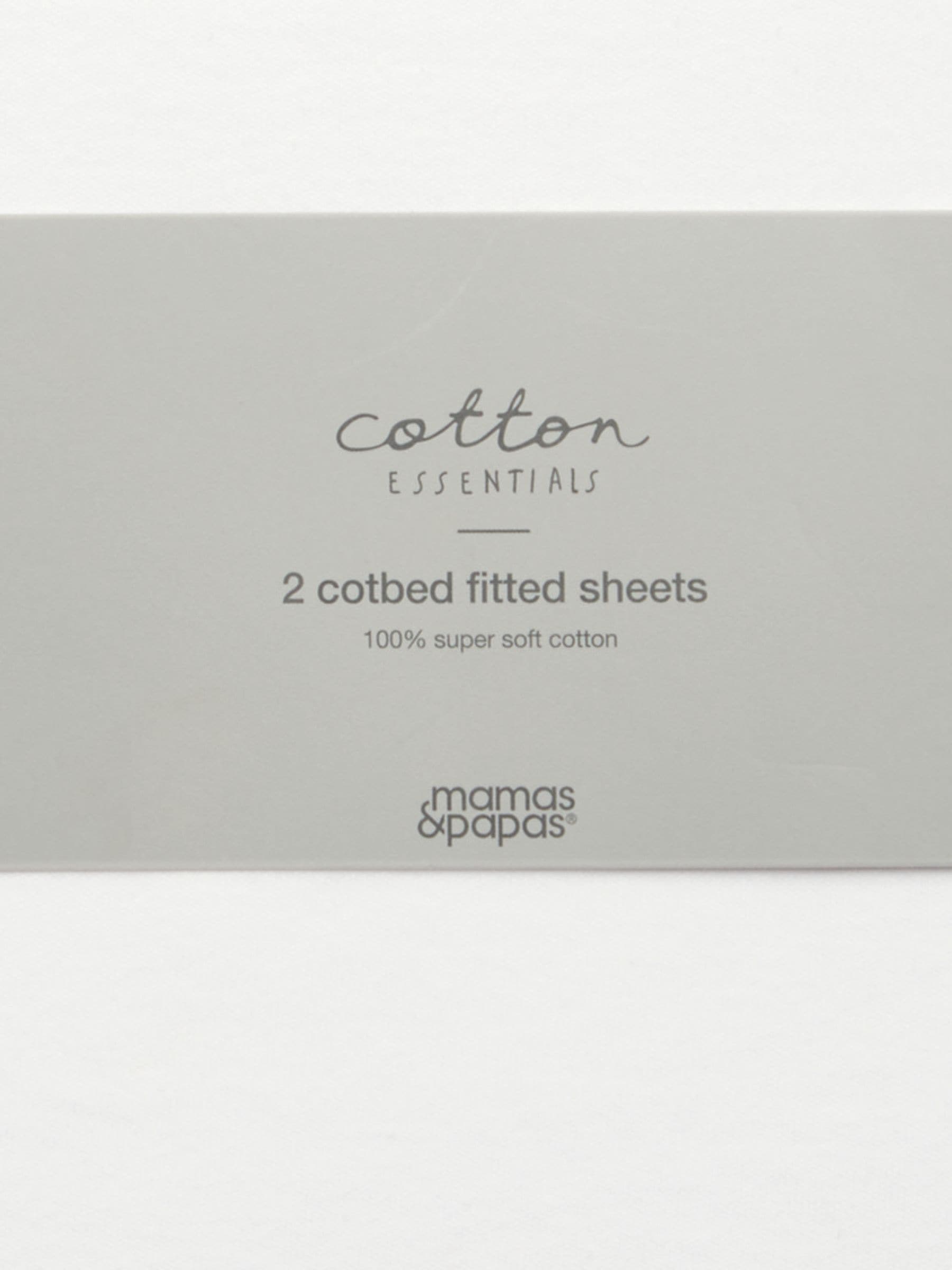 Mamas & Papas white cotbed fitted sheets 2 pack, imported from the UK
