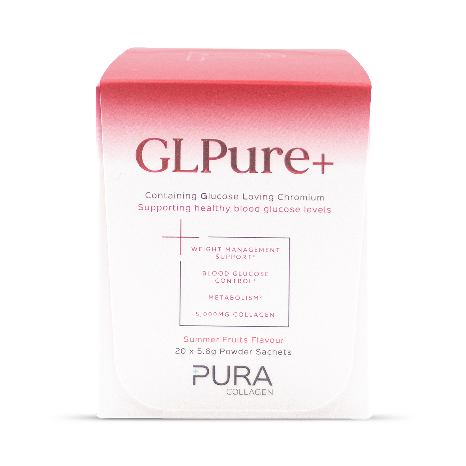 Pura Collagen GLPure+ Summer Fruits supplement sachets 20x5.6g - British product