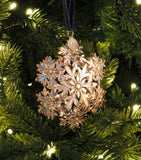 Harrods snowflake tree decoration polished metallic 11cm, imported from the UK