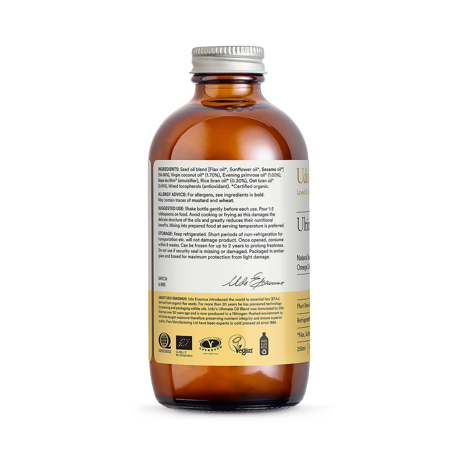 Udo's Choice organic omega 3-6-9 oil blend 250ml, UK version