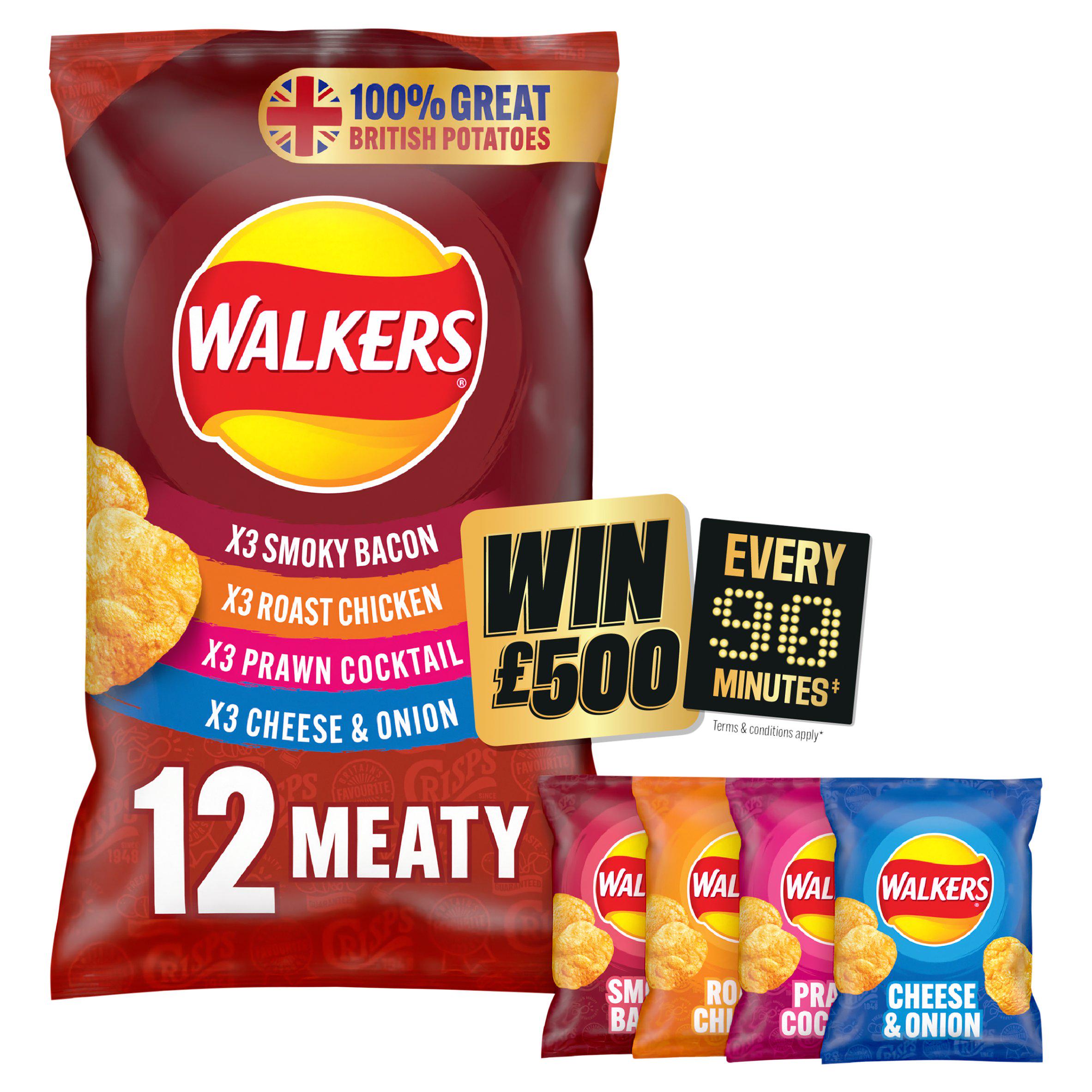 Walkers Meaty Variety Crisps 12x25g GOODS Sainsburys   