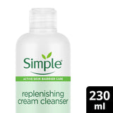 Simple Replenishing Cream Cleanser with 11% Ceramide Boosters & Hyaluronic Acid 230ml GOODS Boots   