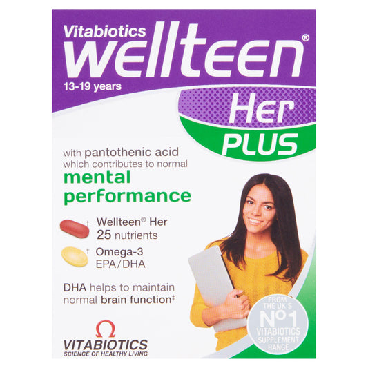 Vitabiotics Wellteen Her Plus 13-19 Years Dual Pack Tablets/Capsules x56 GOODS Sainsburys   