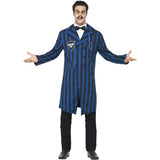 Smiffys Duke of the Manor blue costume jacket mock shirt bow tie, UK version
