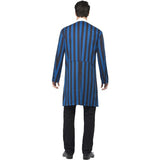 Smiffys Duke of the Manor blue costume jacket mock shirt bow tie, UK version