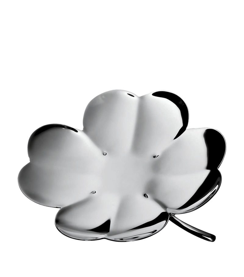 Christofle silver-plated four-leaf clover dish 11cm - British product