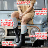 VIM&VIGR 15-20 mmHg graduated compression socks wide unisex, UK version
