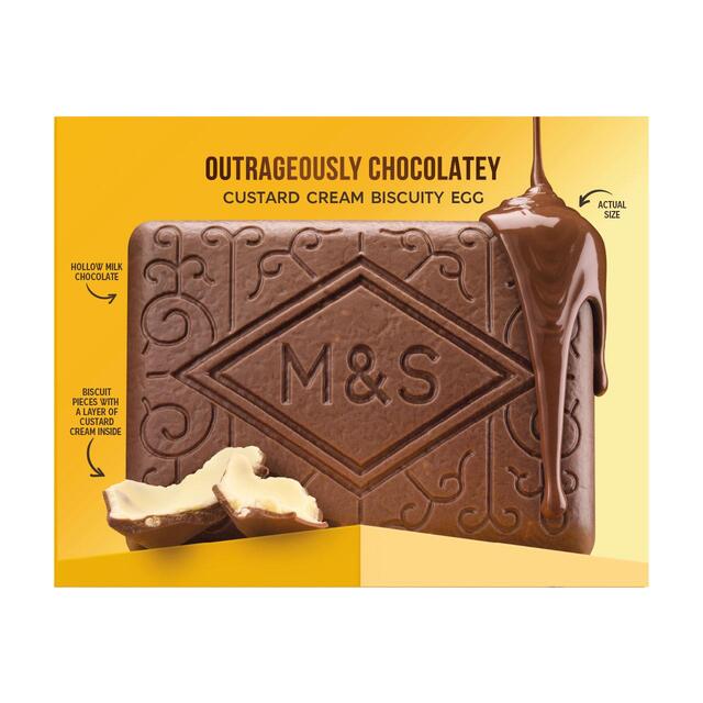 M&S Outrageously Chocolatey Custard Cream Biscuity Egg 320 G   320g