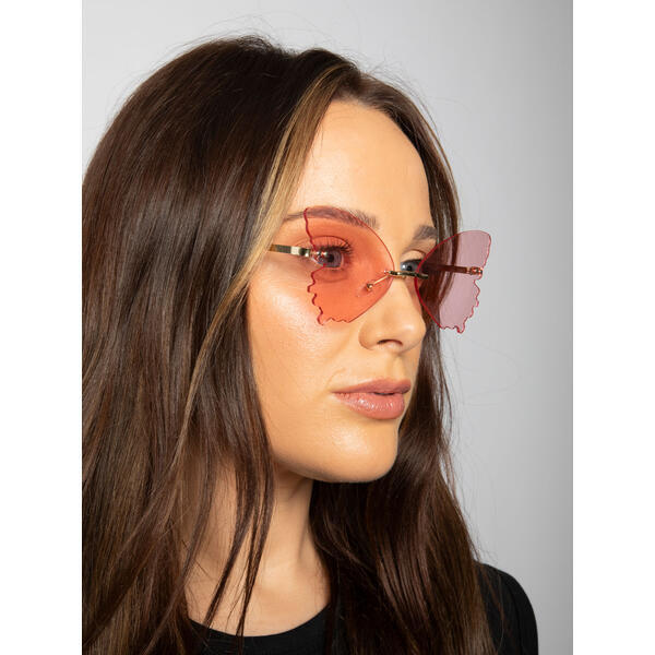 SVNX frameless pink butterfly sunglasses - (British brand)