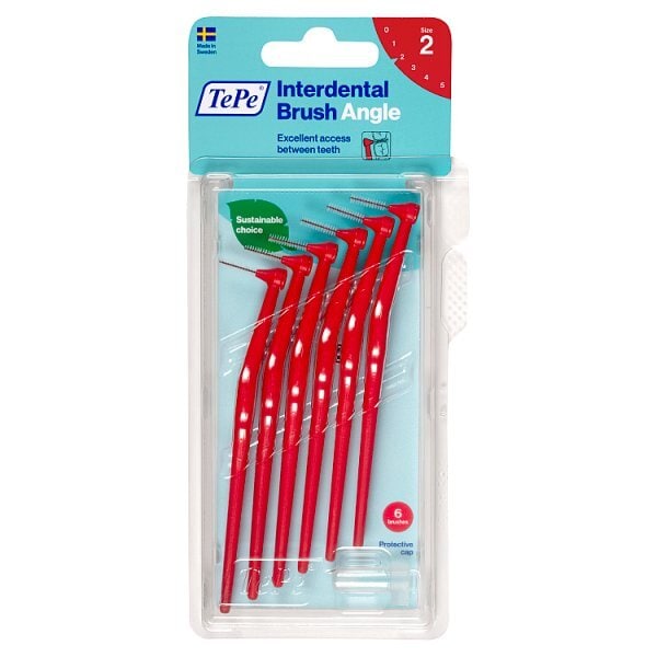 TePe Interdental Brush Angle Red Size 2 6 pack