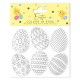 Colour in Easter Eggs Set   6 per pack