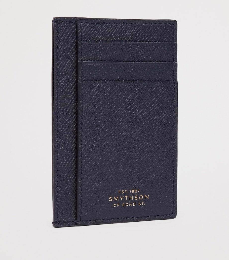 Smythson compact card holder in crossgrain leather (British brand)
