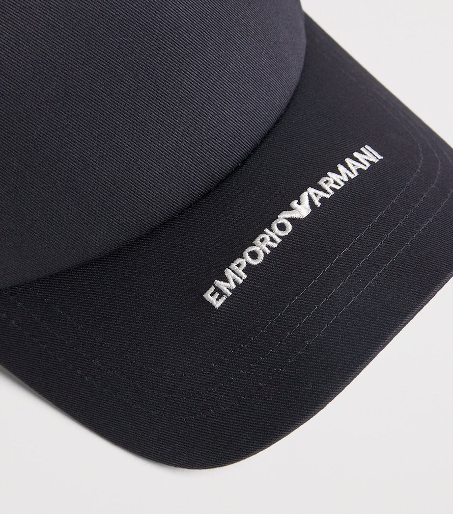 Emporio Armani cotton logo baseball cap, UK version