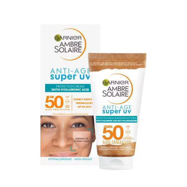 Garnier Ambre Solaire Anti-Age UV Protection Cream SPF50 50ml, UK version