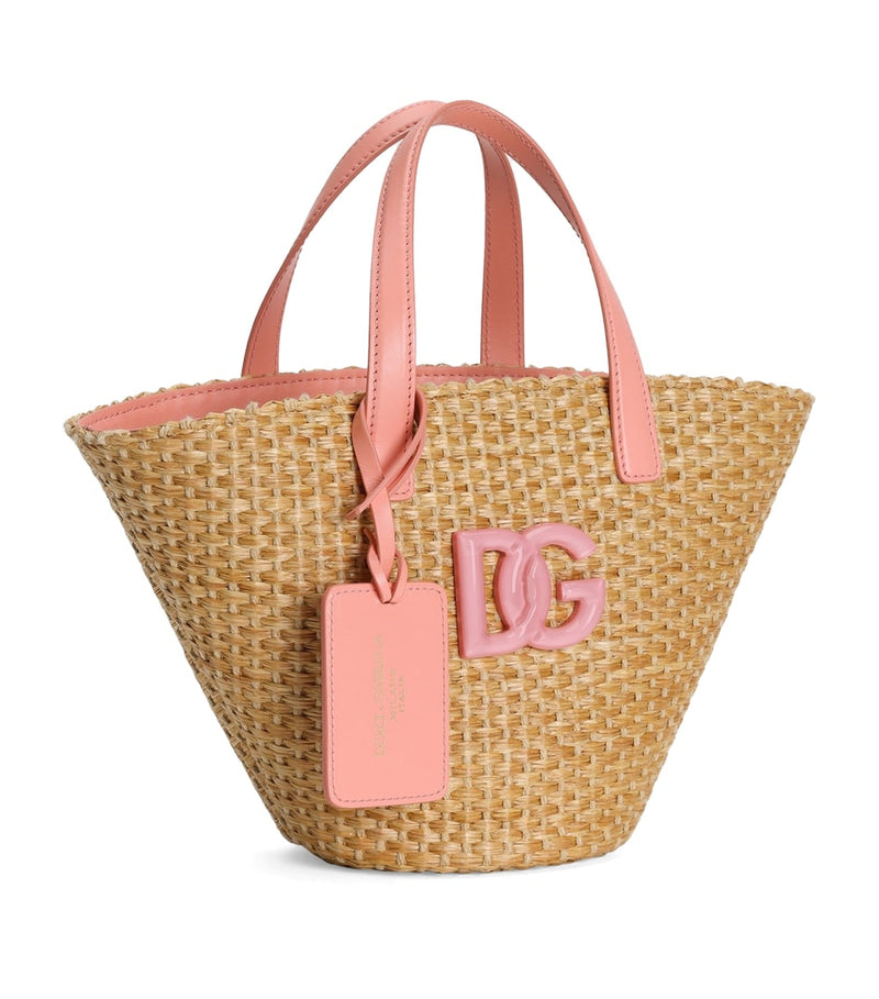 Dolce & Gabbana kids straw logo tote bag (British brand)