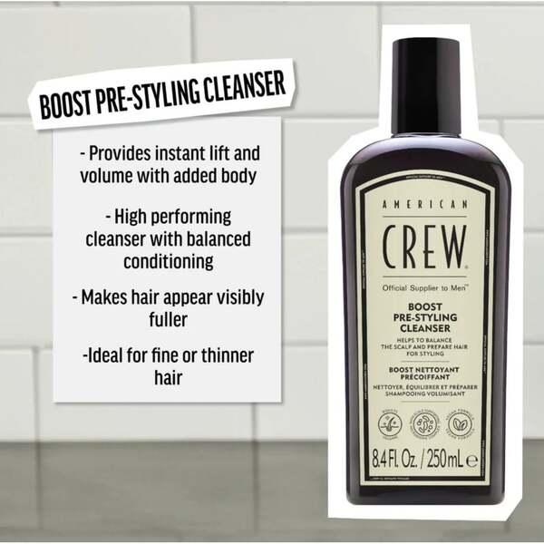 American Crew Boost Pre-Styler Shampoo 250ml (British brand)