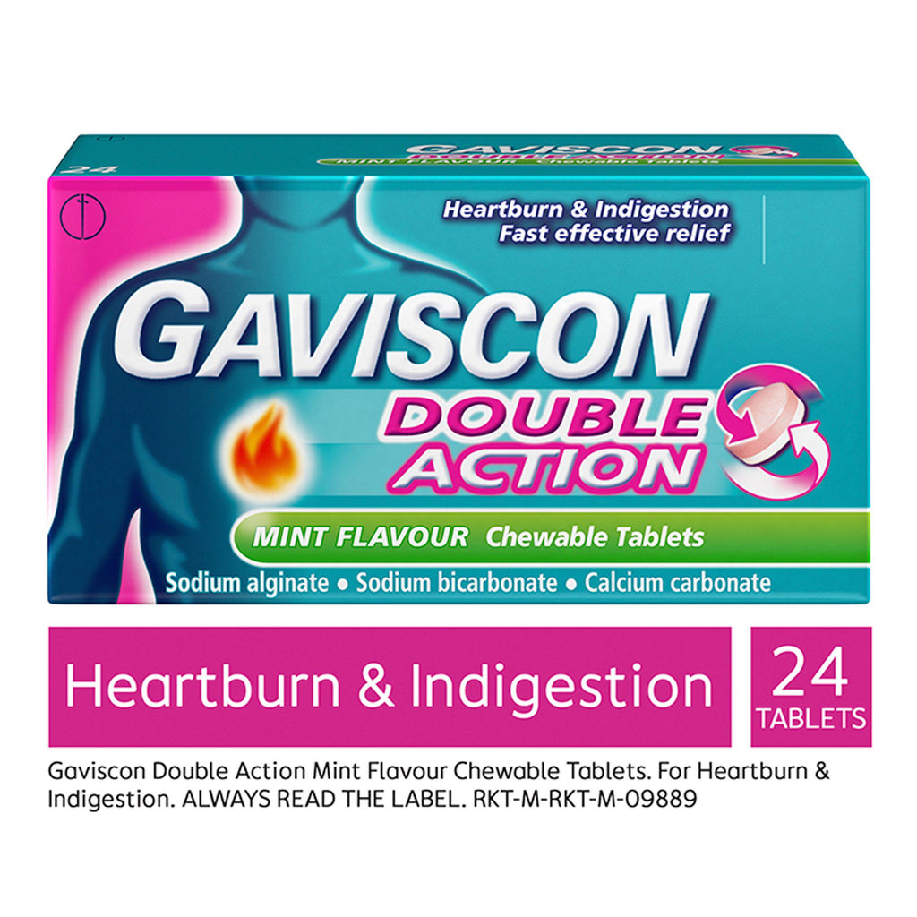 Gaviscon Double Action Heartburn & Indigestion Mint Tablets x24